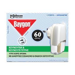 BAYGON | Αντικουνουπικό Υγρό Σετ Συσκευή με Ανταλλακτικό 60 Νύχτες 1 Τεμάχιο