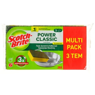 SCOTCH BRITE | Σφουγγάρι Πράσινο Κουζίνας 3 Τεμάχια