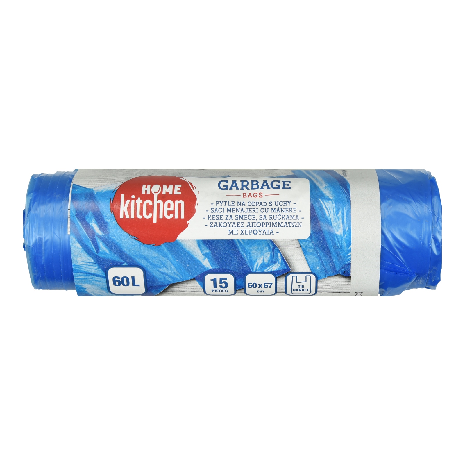 HOME KITCHEN Σακούλες Απορριμμάτων με Χερούλια 60lt 15 Τεμάχια