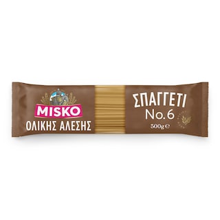 MISKO | Μακαρόνια Σπαγγέτι Ολικής Άλεσης Νο6 500g