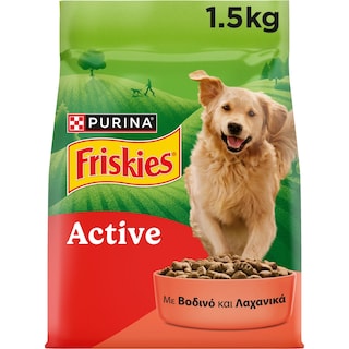 FRISKIES | Ξηρά Τροφή Σκύλου Active Με Βοδινό 1.5 Kg