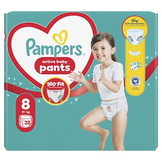 PAMPERS | Πάνες Βρακάκι Μωρού Pants Νο8 32 Τεμάχια