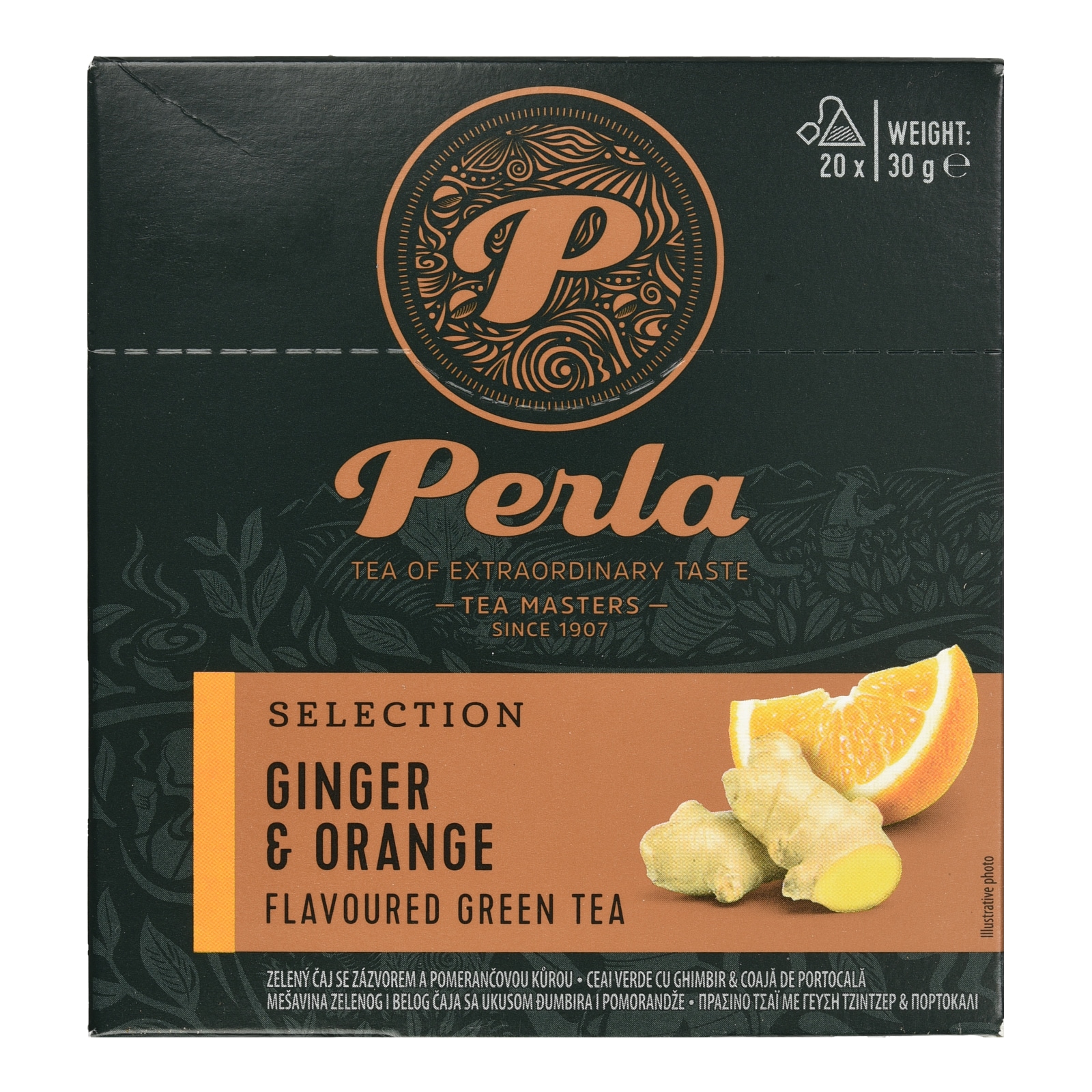 PERLA BEVERAGES Τσάι Πράσινο Τζίντζερ Πορτοκάλι 20x1.5g