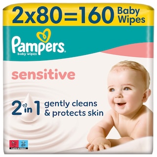 PAMPERS | Μωρομάντηλα Sensitive 2x80 Τεμάχια