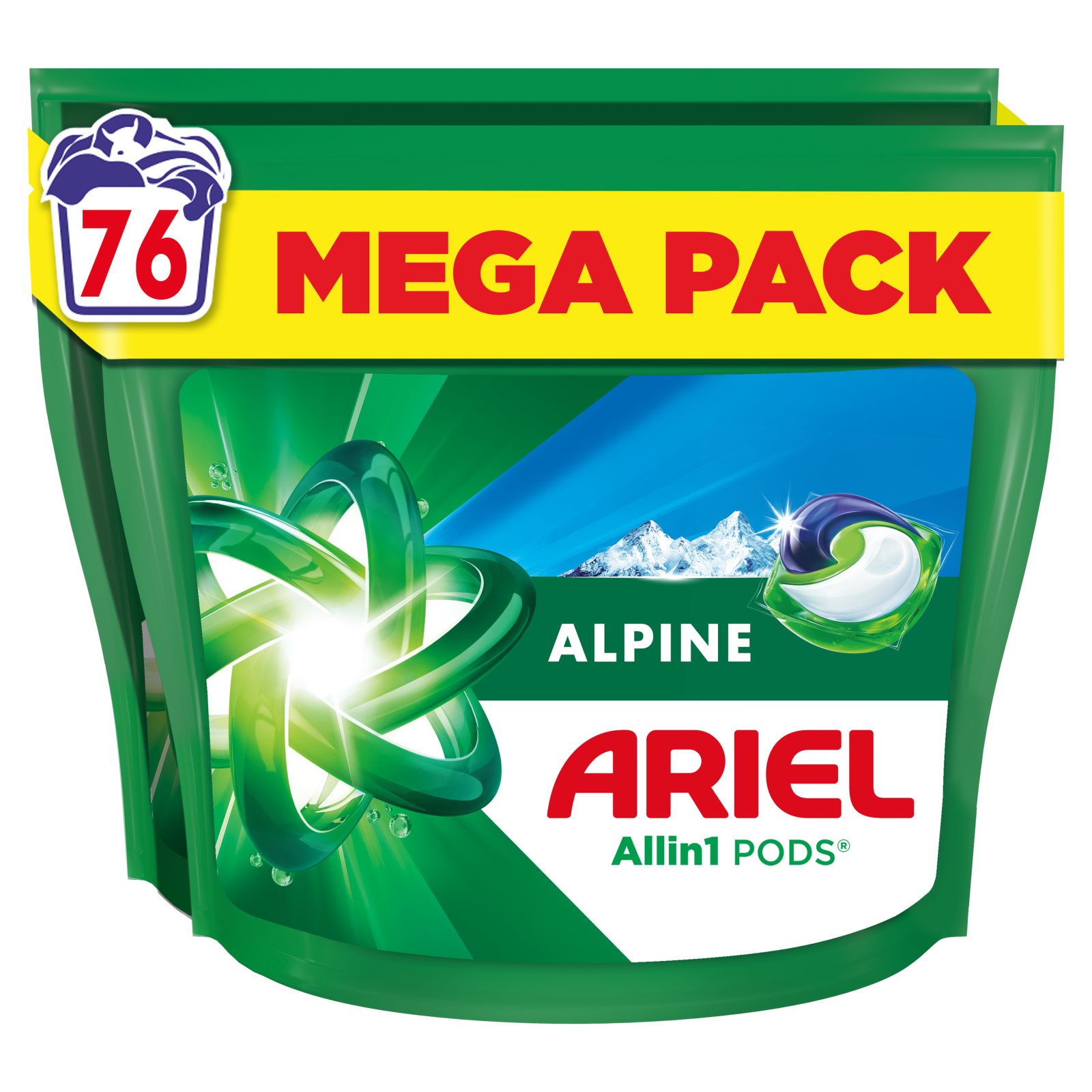 Kάψουλες Πλυντηρίου Ρούχων Allin1 Pods Alpine 76 Τεμάχια