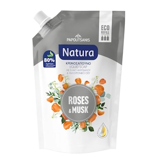 NATURA | Κρεμοσάπουνο Roses & Musk Ανταλλακτικό 500ml