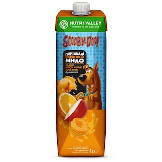 NUTRI VALLEY | Φρουτοποτό Scooby Doo Μήλο Πορτοκάλι Βερίκοκο 1lt