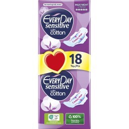 EVERY DAY | Σερβιέτες Ultra Plus Sensitive Maxi Night 18 Τεμάχια
