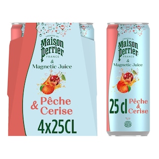 PERRIER | Ανθρακούχο Νερό Maison Perrier Ροδάκινο και Κεράσι 4x250ml