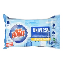 CLEAN HOME | Υγρά Μαντηλάκια Καθαρισμού Επιφανειών Λεμόνι 80 Τεμάχια