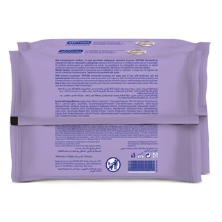 SEPTONA | Υγρά Μαντηλάκια Ντεμακιγιάζ Dermasoft Hyaluronic 2x20 Tεμάχια