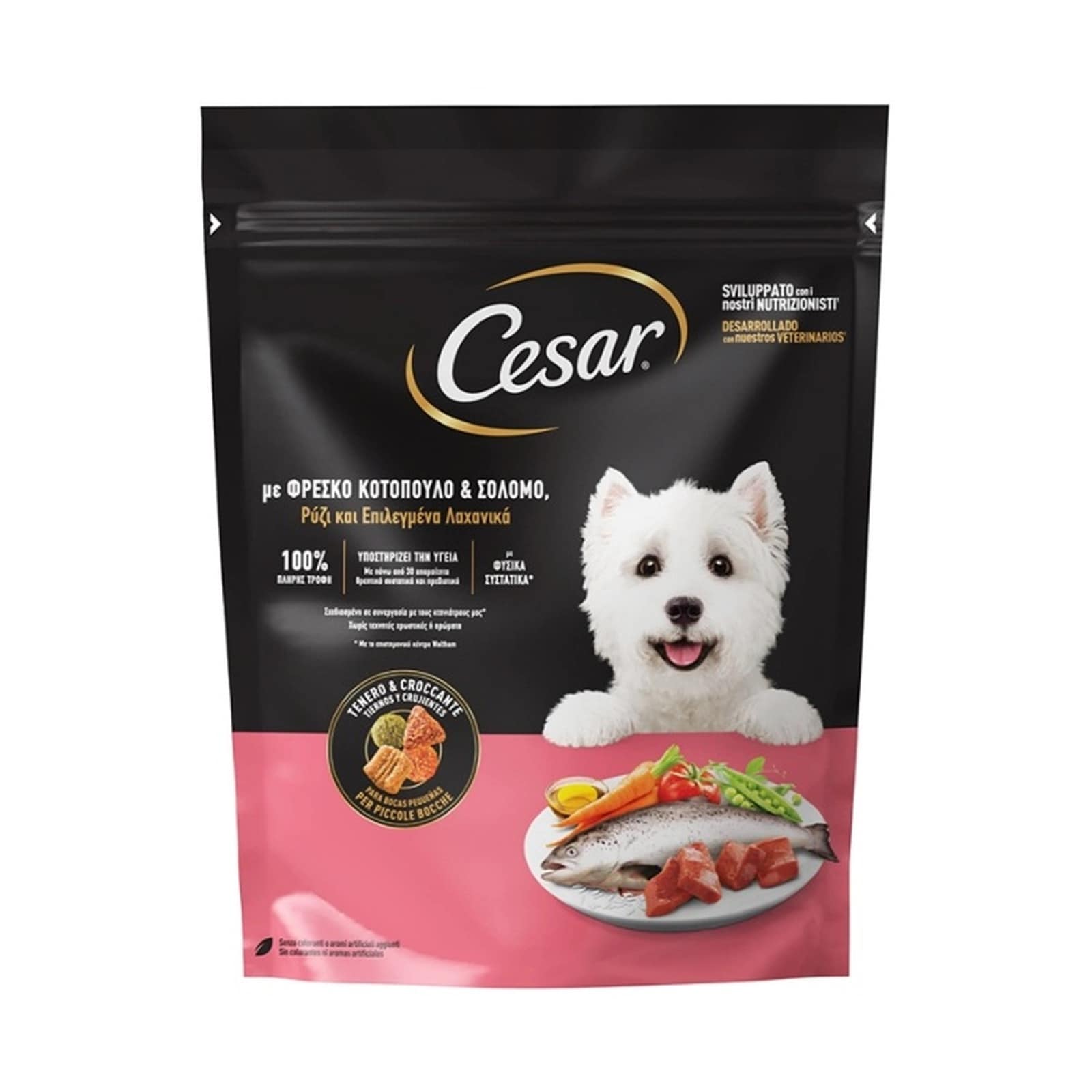 CESAR Σκυλοτροφή Adult Κοτόπουλο Σολομό Λαχανικά 800g