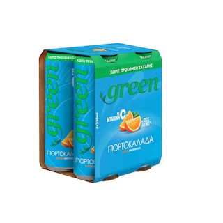 GREEN | Πορτοκαλάδα Στέβια Χωρίς Ανθρακικό 4x330ml