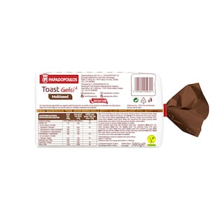 ΠΑΠΑΔΟΠΟΥΛΟΥ | Ψωμί Τοστ Γεύση2 Πολύσπορο Ολικής Άλεσης 380g