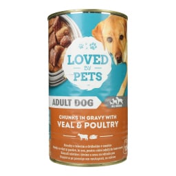 LOVED BY PETS | Σκυλοτροφή Μοσχάρι και Πουλερικά σε Σάλτσα 1.24kg