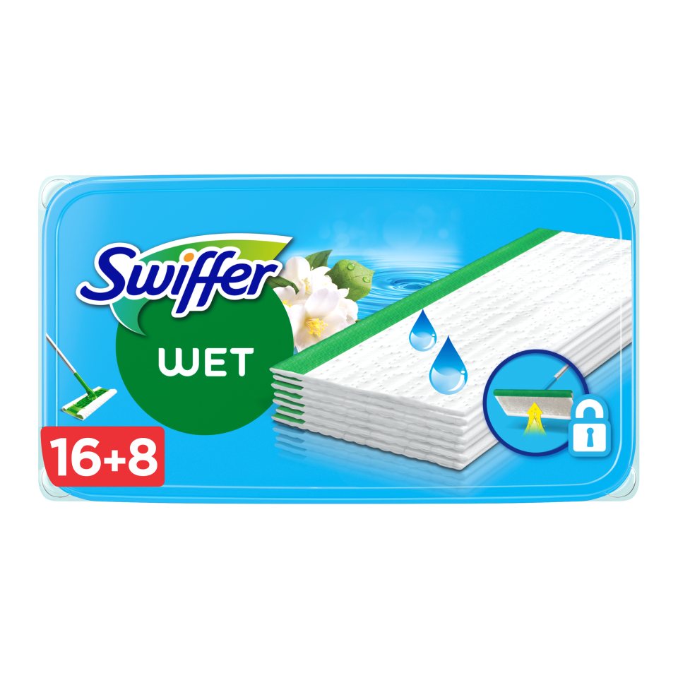 SWIFFER Υγρά Πανάκια Πατώματος Πρωινή Φρεσκάδα 16+8 Τεμάχια Δώρο