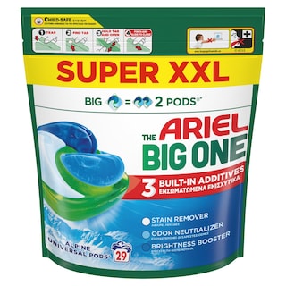 ARIEL | Kάψουλες Πλυντηρίου Ρούχων Allin1 Pods The Big One Alpine 29 Τεμάχια