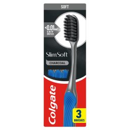 COLGATE | Οδοντόβουρτσα Slim Soft Charcoal Μαλακή 3 Τεμάχια
