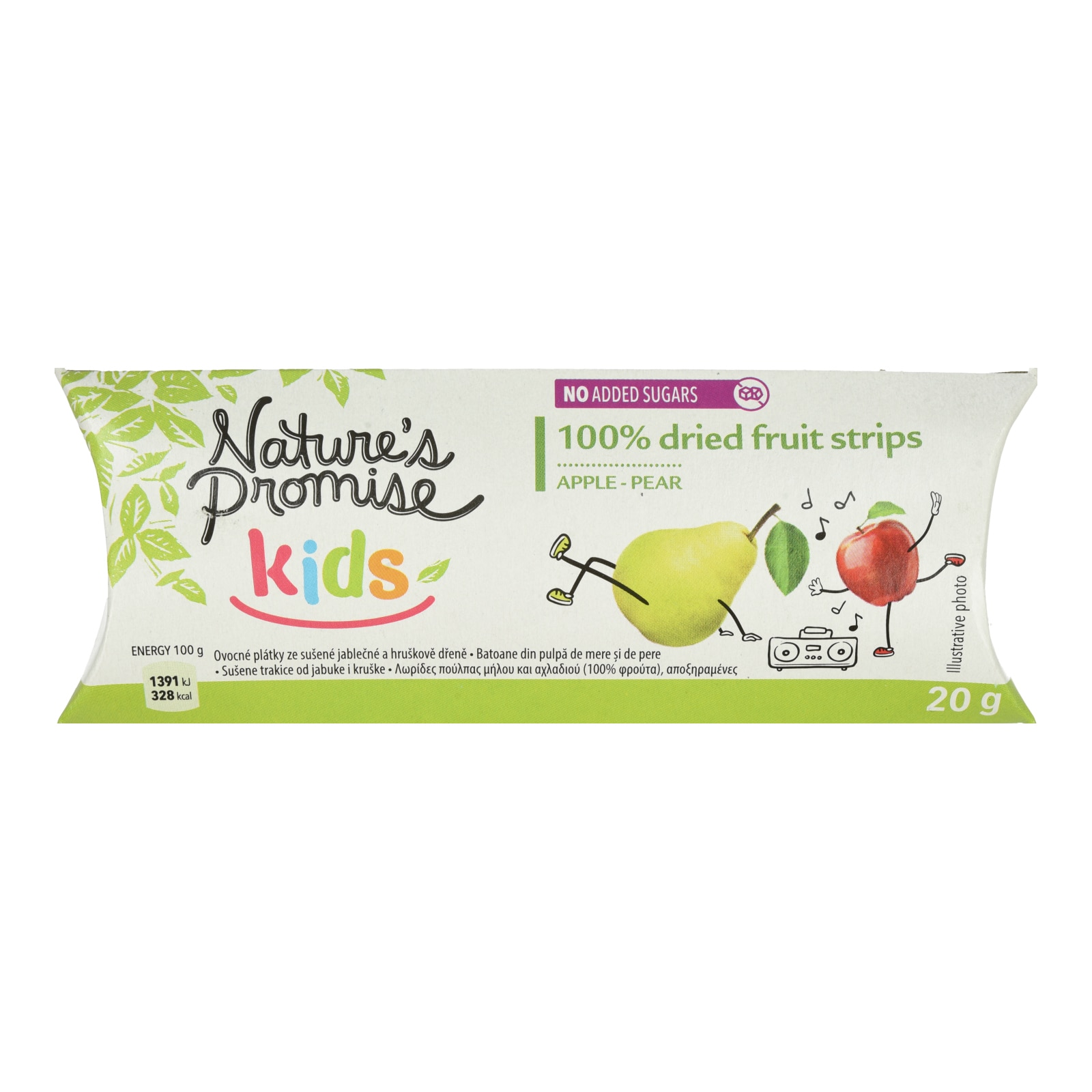 Αποξηραμένα Φρούτα Λωρίδες Μήλο Αχλάδι 20g