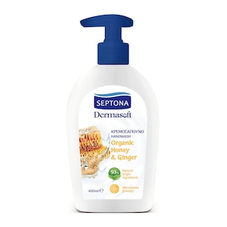 SEPTONA | Κρεμοσάπουνο Dermasoft Organic Honey & Ginger 400ml
