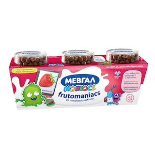 FRUTOMANIACS | Επιδόρπιο Γιαουρτιού Φράουλα Σοκολατομπαλίτσες 3x140g