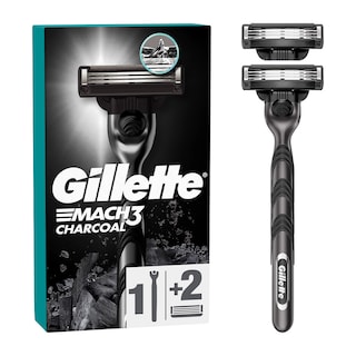 GILLETTE | Ξυριστική Μηχανή Mach3 Charcoal + 2 Ανταλλακτικά 1 Τεμάχιο