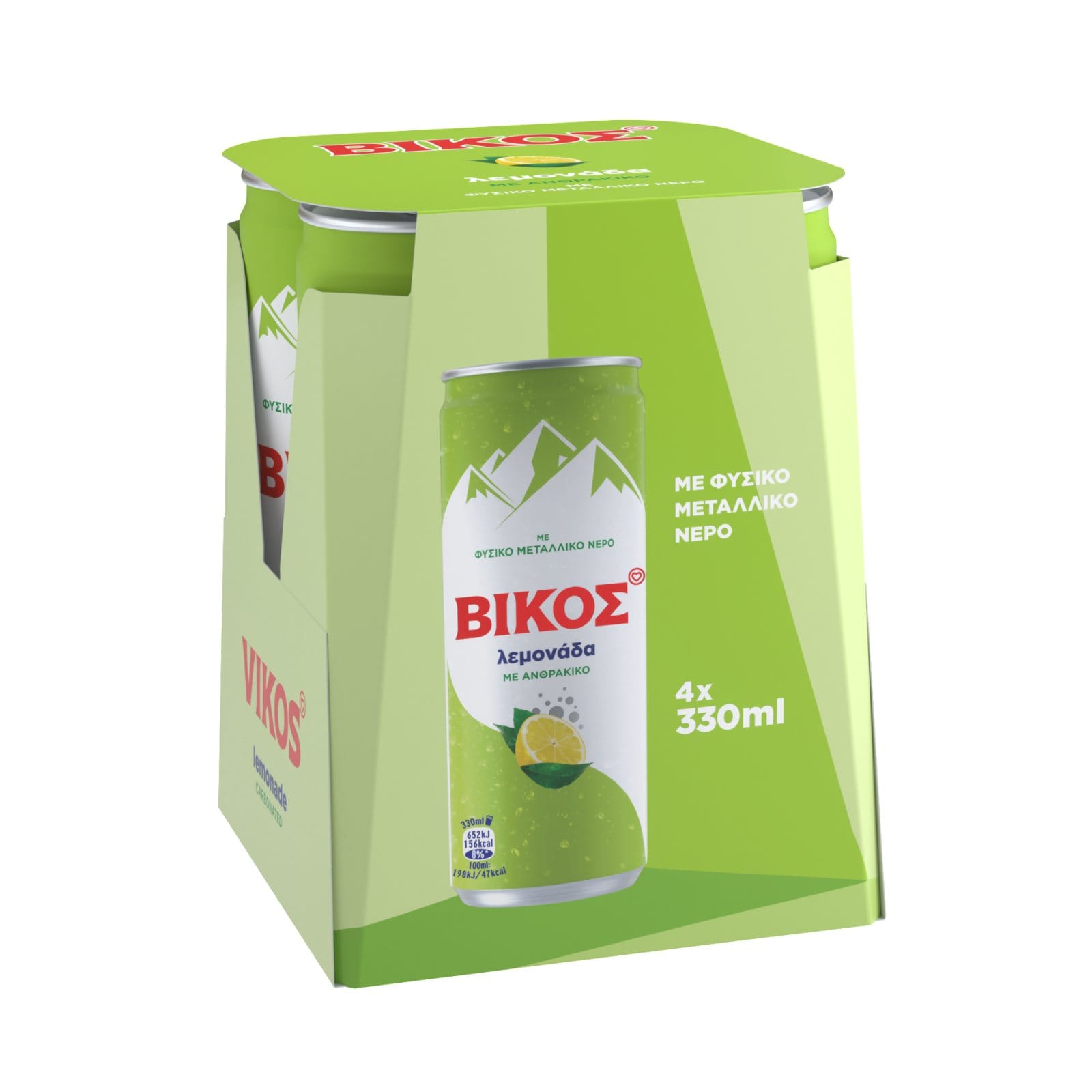 ΒΙΚΟΣ Λεμονάδα με Ανθρακικό Κουτί 4x330ml