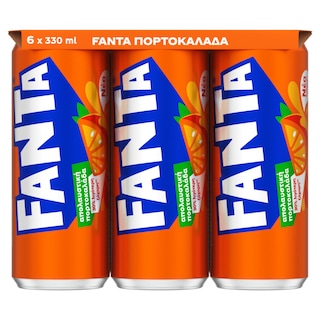 FANTA | Πορτοκαλάδα Κόκκινη Λιγότερη Ζάχαρη Κουτί 6x330ml