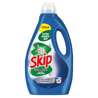 SKIP | Yγρό Πλυντηρίου Ρούχων Ultimate Εxtra Freshness 60 Μεζούρες