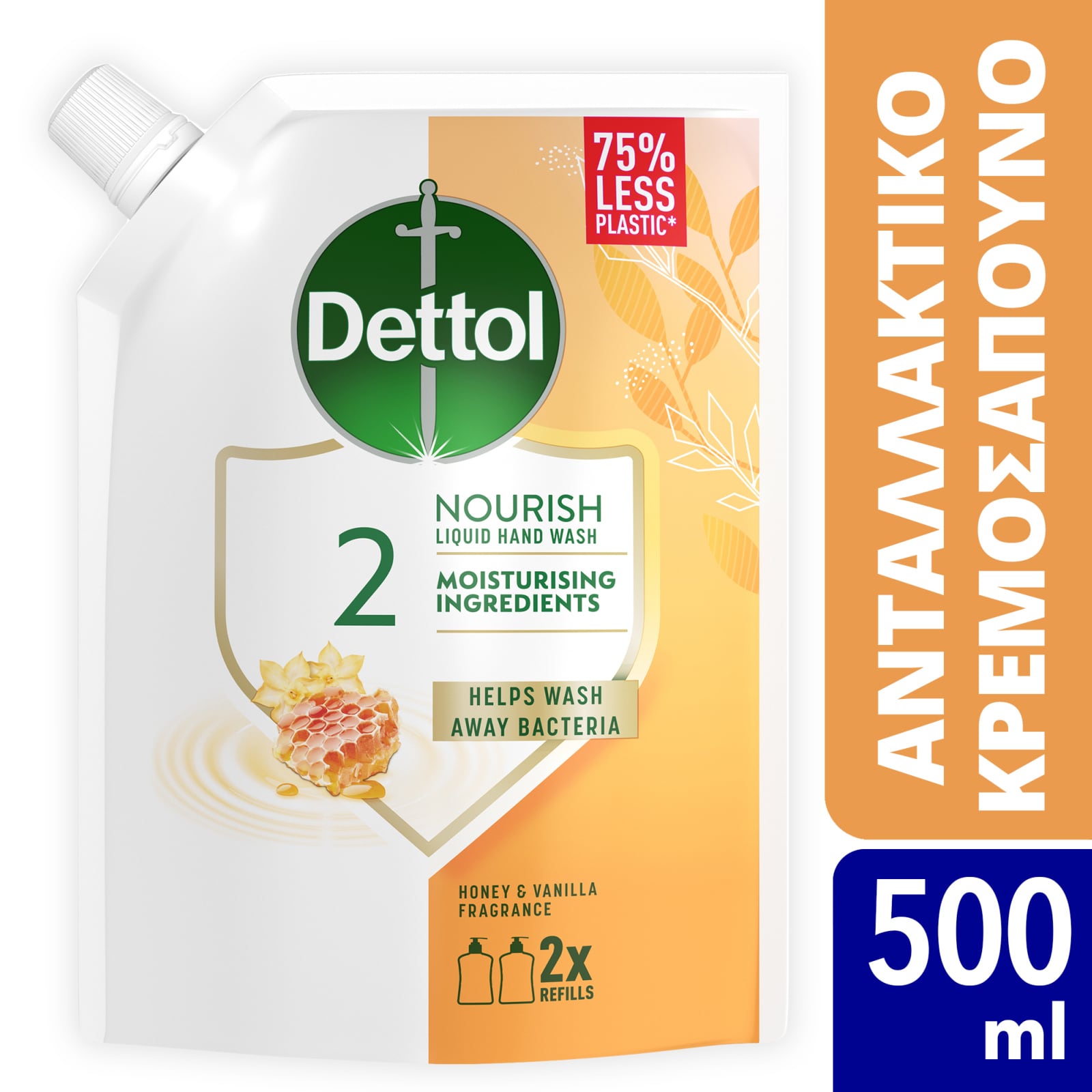 DETTOL Κρεμοσάπουνο Honey Vanilla Ανταλλακτικό 500ml