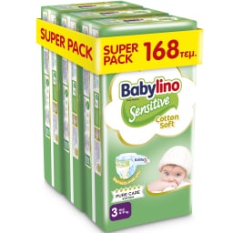BABYLINO | Πάνες Sensitive Cotton Soft No3 168 Τεμάχια