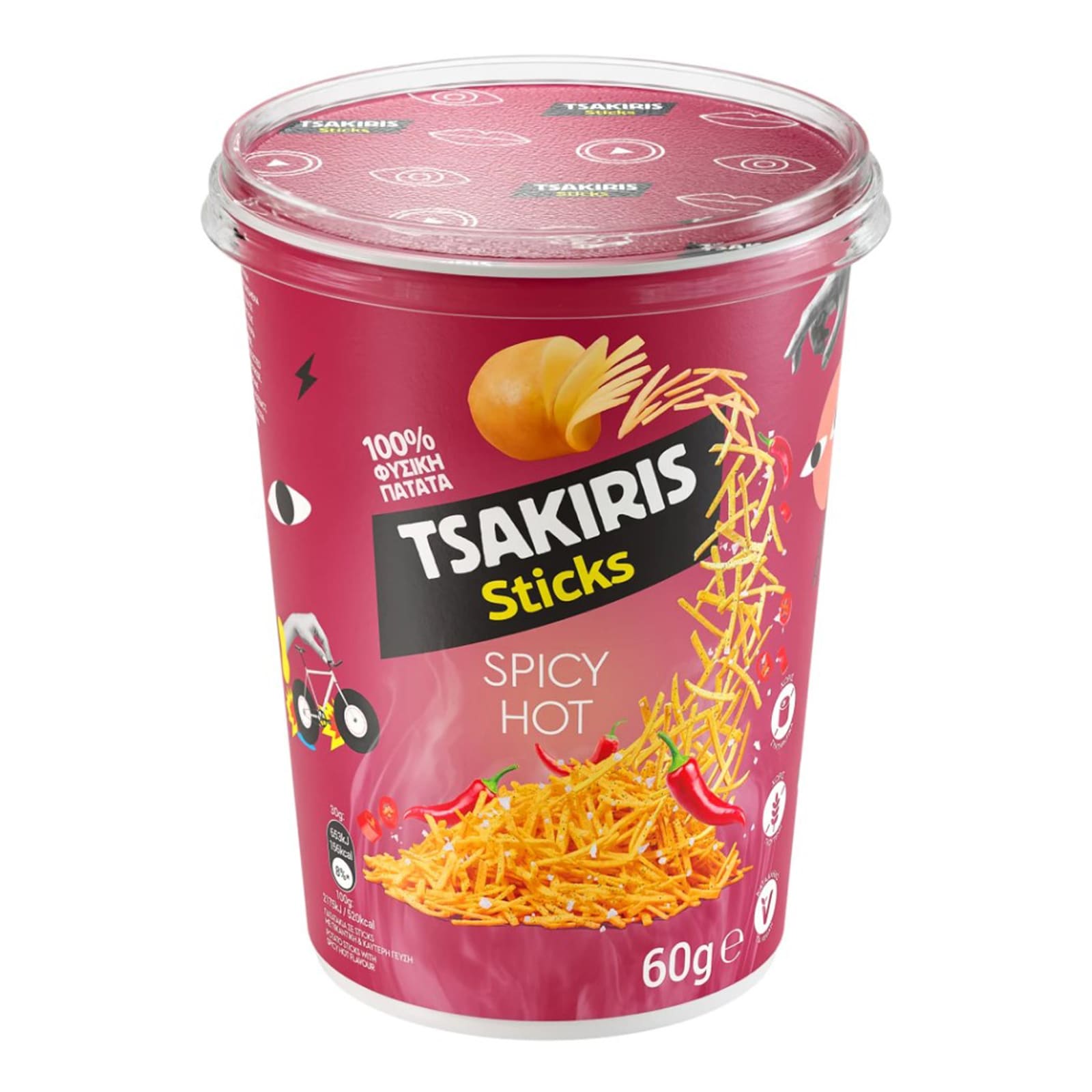 ΤΣΑΚΙΡΗΣ Sticks Cup Spicy Hot 60g