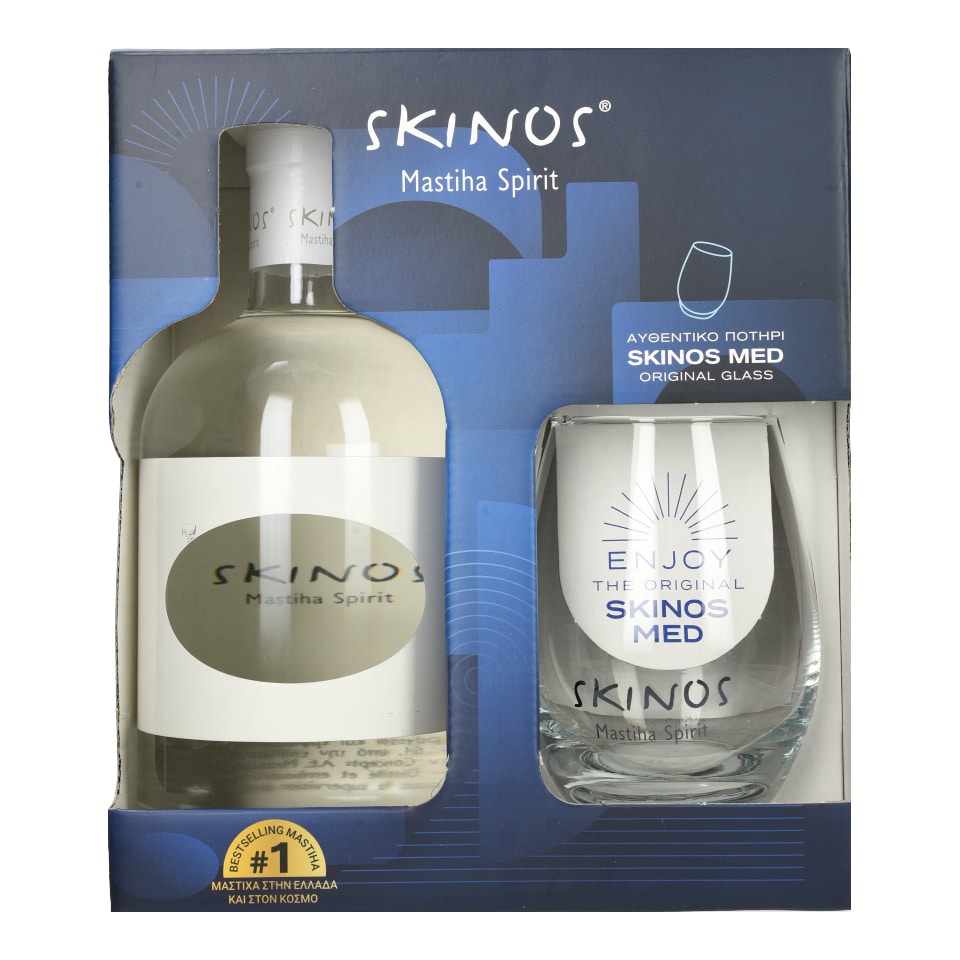 SKINOS Λικέρ Μαστίχα 700ml + Med Ποτήρι