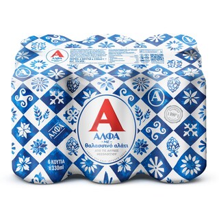 ΑΛΦΑ | Μπύρα Lager με Θαλασσινό Αλάτι Κουτί 6x330ml