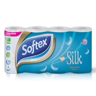 SOFTEX | Χαρτί Υγείας Silk 3 Φύλλα 8 Ρολά 760g