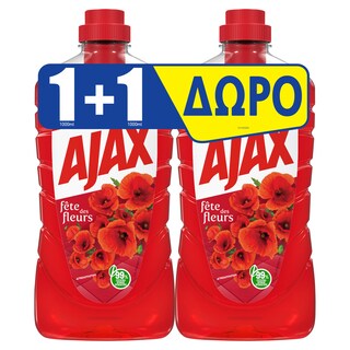 AJAX | Υγρό Καθαρισμού Fete Des Fleurs Αγριολούλουδα 1lt 1+1 Δώρο