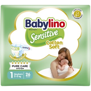 BABYLINO | Πάνες Μωρού Sensitive Cotton Soft No1 26 Τεμάχια