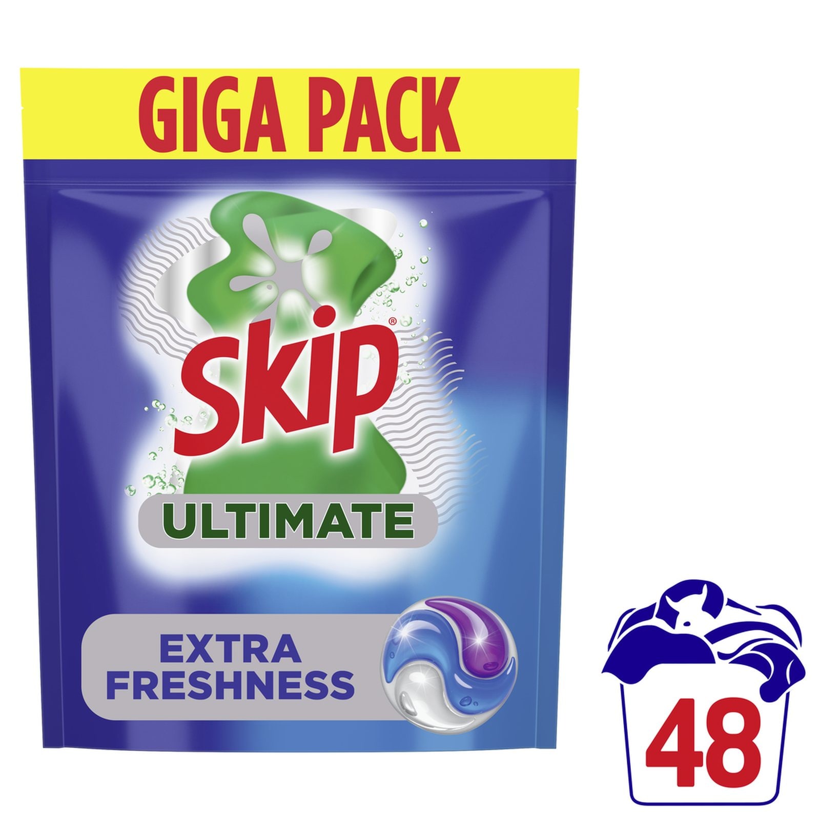 SKIP Kάψουλες Πλυντηρίου Ρούχων Ultimate Extra Freshness 48 Τεμάχια