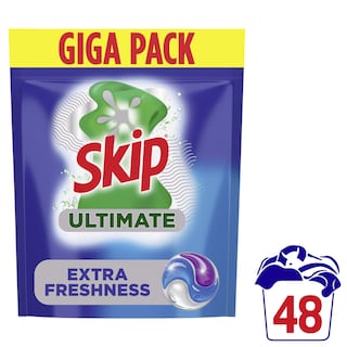 SKIP | Kάψουλες Πλυντηρίου Ρούχων Ultimate Extra Freshness 48 Τεμάχια