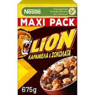 LION | Δημητριακά Ολικής Άλεσης Καραμέλα Σοκολάτα 675gr