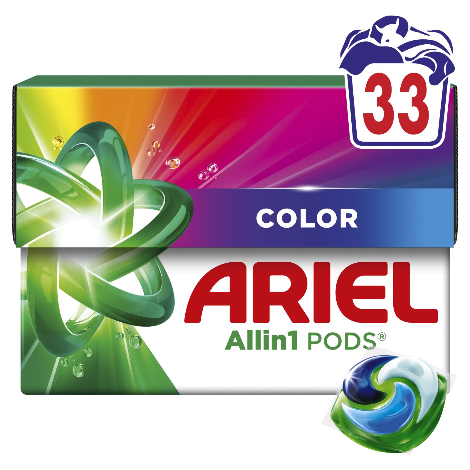 Kάψουλες Πλυντηρίου Ρούχων Allin1 Pods Color 33 Τεμάχια