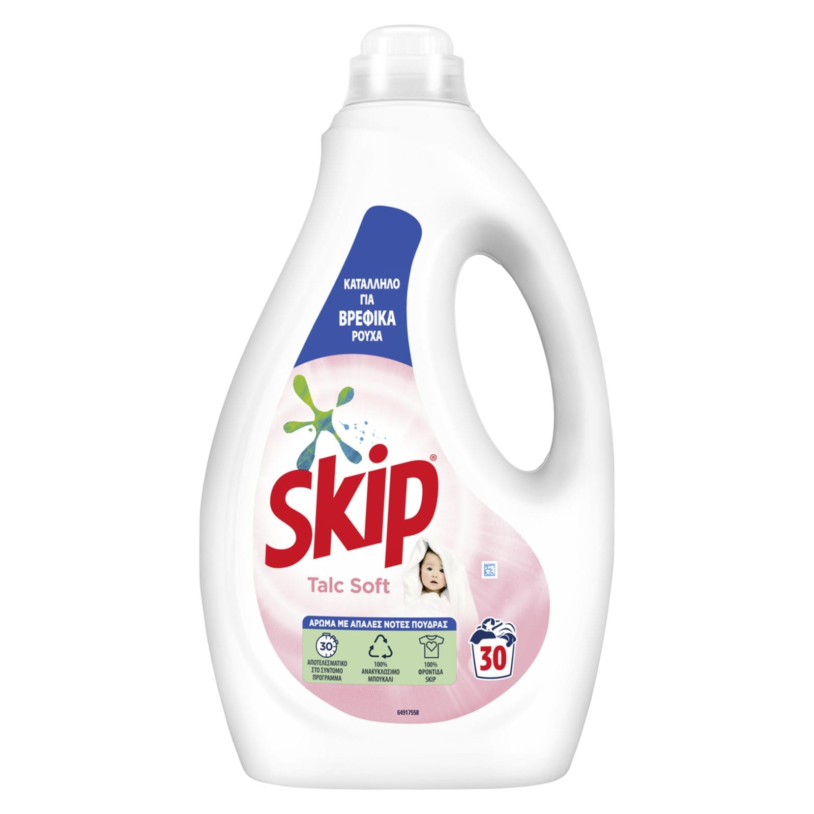 SKIP Yγρό Πλυντηρίου Ρούχων Talc Soft 30 Μεζούρες