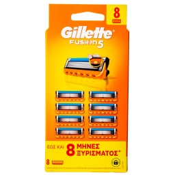 GILLETTE | Ανταλλακτικά Ξυριστικής Μηχανής Fusion 8 Τεμάχια