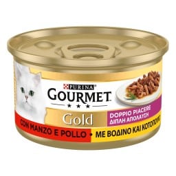 GOURMET | GOLD | Γατοτροφή Βοδινό & Κοτόπουλο 85g