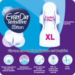 EVERY DAY | Sanitary Pads Sensitive Extra Long Ultra Plus 18 Pieces