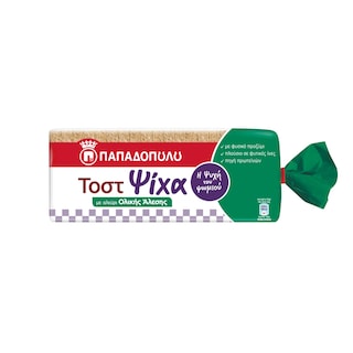 ΠΑΠΑΔΟΠΟΥΛΟΥ | Ψωμί Τοστ Ψίχα Ολικής Άλεσης 450g