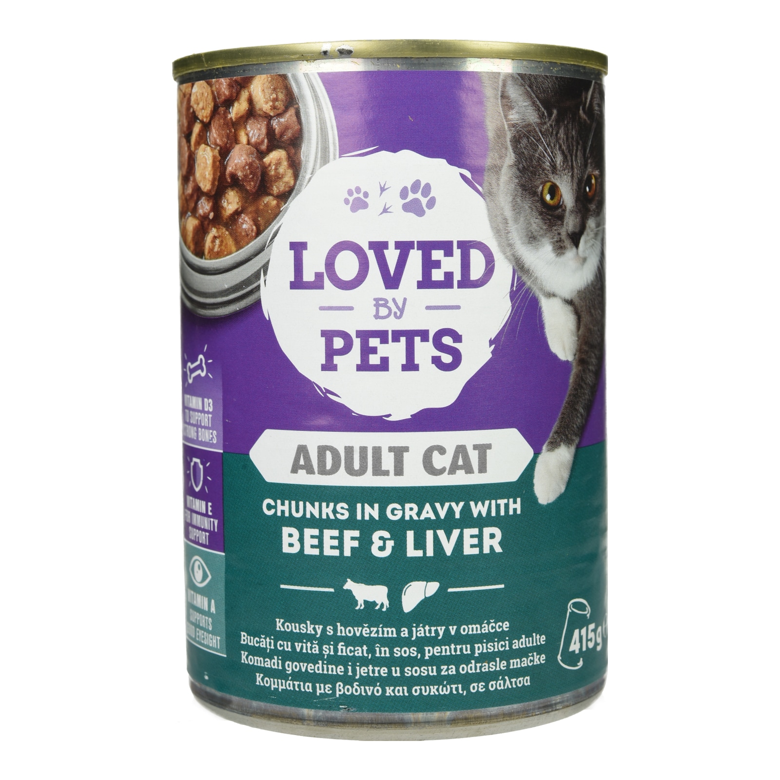 LOVED BY PETS Γατοτροφή Βοδινό και Συκώτι σε Σάλτσα 415g