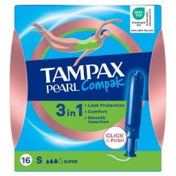 TAMPAX | Ταμπόν Compak Pearl Super 16 Τεμάχια