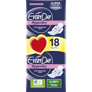 EVERY DAY | Σερβιέτες Ultra Plus Hyperdry Economy Super 18 Τεμάχια