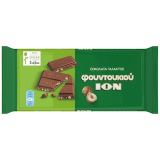 ΙΟΝ | Σοκολάτα Γάλακτος Φουντουκιού με Στέβια 60g